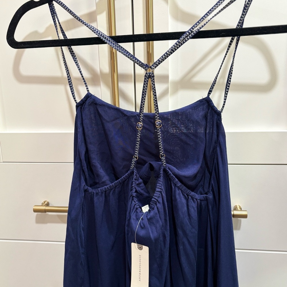 Anthropologie Blue High-Low Ruffled Sundress - Picture 4 of 6
